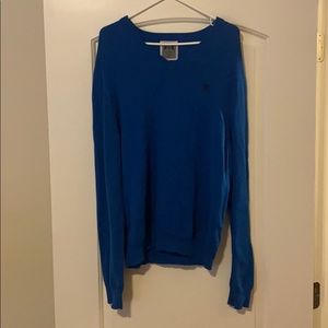 Express Men’s V Neck Sweater Blue Large